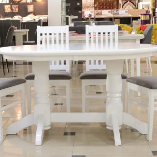 TRPEZARIJSKI STOL BARON OVALNI FIX 140CM BIJELI