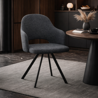 TRPEZARIJSKA STOLICA F68 SIVA/CRNE NOGE