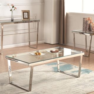 KLUB STOL CT-107 STAKLO/SREBRENE NOGE