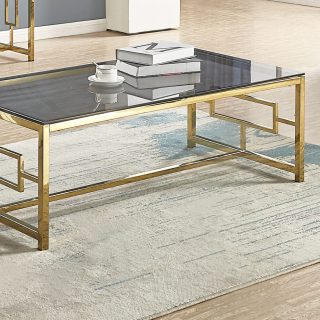 KLUB STOL CT-118 STAKLO/ZLATNE NOGE