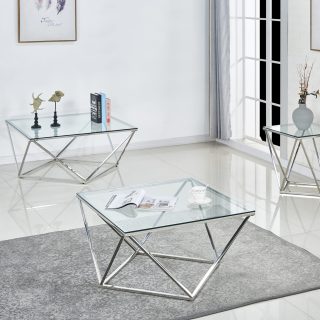 KLUB STOL SCT-112 STAKLO/SREBRENE NOGE