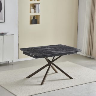 TRPEZARIJSKI STOL OLIMP OKT-2361 CRNI/TAMNO SMEĐE NOGE