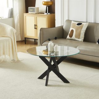 KLUB STOL SLCT-01 CRNE NOGE/STAKLO