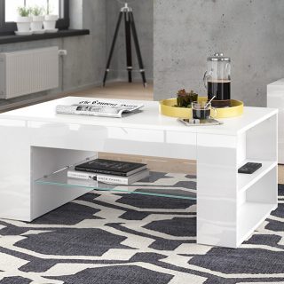 KLUB STOL SEVILLA BIJELI/STAKLO