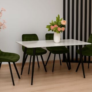 TRPEZARIJSKI SET URBAN STOL + 4 ZELENE STOLICE