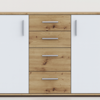 KOMODA COLI 2D4SZ 120 CM ARTISAN/BIJELO