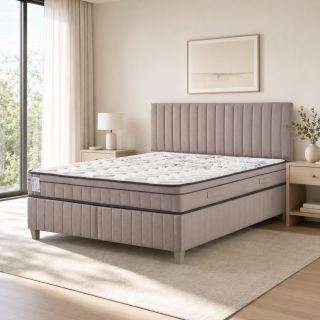 BOXSPRING KREVET NORSY BEŽ 160X200